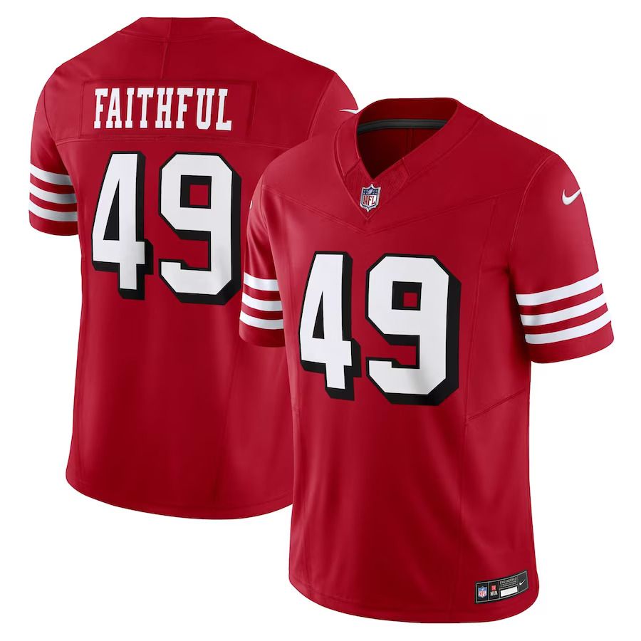 Men San Francisco 49ers #49 The Faithful Nike Scarlet Alternate Vapor F.U.S.E. Limited NFL Jersey->san francisco 49ers->NFL Jersey